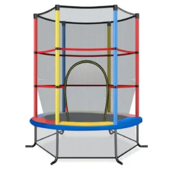 Ø165cm Gartentrampolin mit Sicherheitsnetz Trampolin bis 135KG Belastbar Farben Wählbar