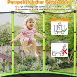 Ø165cm Gartentrampolin mit Sicherheitsnetz Trampolin bis 135KG Belastbar Farben Wählbar
