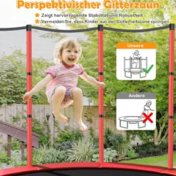 Ø165cm Gartentrampolin mit Sicherheitsnetz Trampolin bis 135KG Belastbar Farben Wählbar