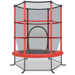 Ø165cm Gartentrampolin mit Sicherheitsnetz Trampolin bis 135KG Belastbar Farben Wählbar