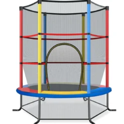 Ø165cm Gartentrampolin mit Sicherheitsnetz Trampolin bis 135KG Belastbar für Kinder ab 3 Jahre