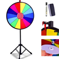 φ 60 cm GlücksradSpielzeug Farbe Rad Spiele für Lotteriespiele Wortspiele 24