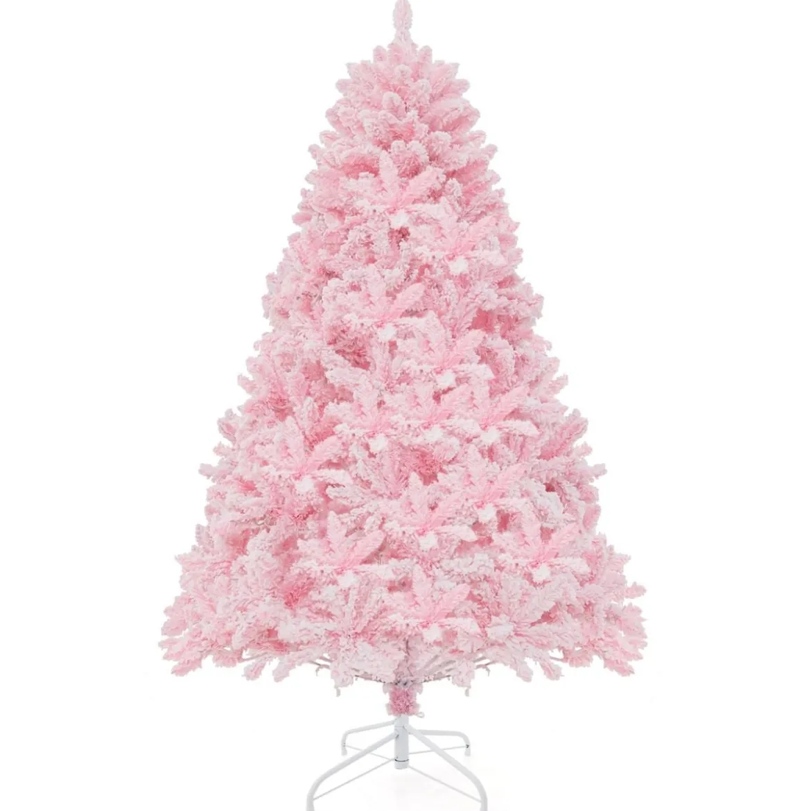 180 cm Großer Beflockter künstlicher Weihnachtsbaum mit 808 PVC-Astspitzen 350 LED-Lichtern und 8 Beleuchtungsmodi