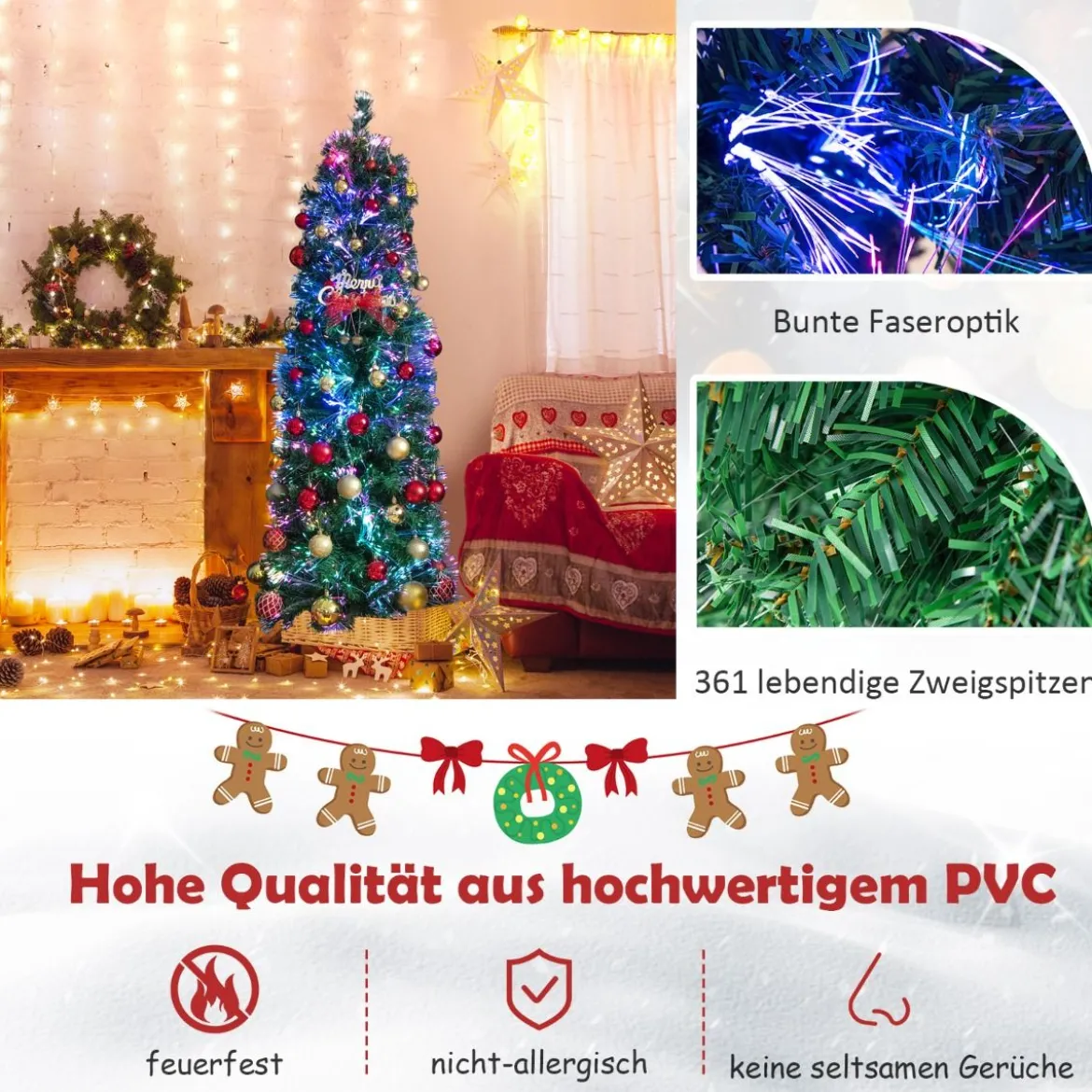 150 cm großer künstlicher Weihnachtsbaum Festtagsbaum zu Hause Grün