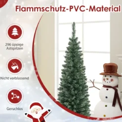 150 cm Großer Künstlicher Weihnachtsbaum Beleuchteter Christbaum Grün