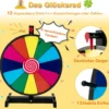 38 cm Großes Glücksrad mit 12 Feldern Tisch-Spinnrad für Preise Bunt