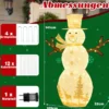 141 cm groß LED Schneemann Weihnachtsdeko mit 100 Warmweißen LED-Lichtern & Hut & Schal