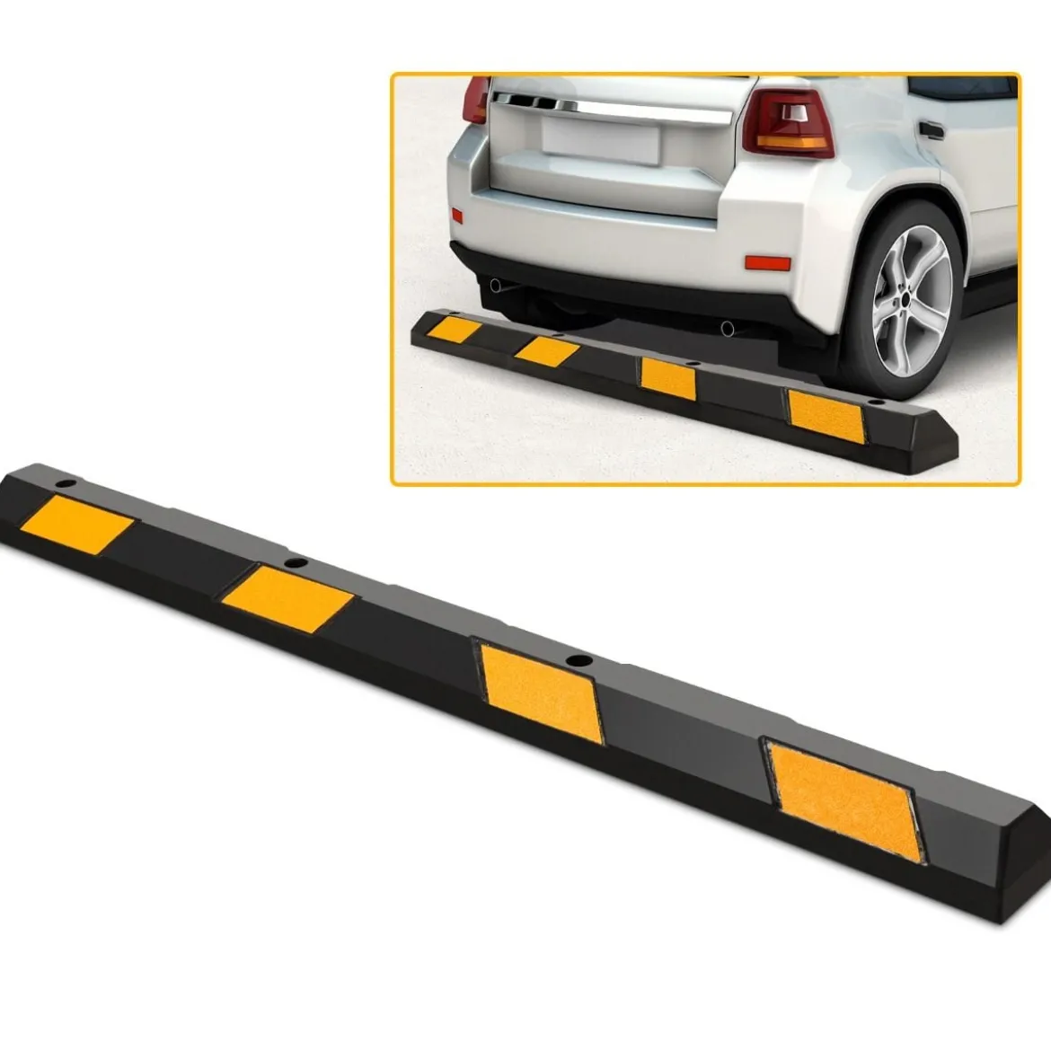 183 cm Gummi Radstopper Parkplatzbegrenzung bis 4000 kg Parkbegrenzung Einparkhilfe