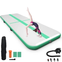 300 cm Gymnastikmatte Elektropumpe Turnmatte aufblasbar Tumbling Matte Grün