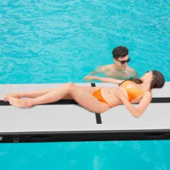 300 cm Gymnastikmatte Elektropumpe Turnmatte aufblasbar Tumbling Matte Schwarz