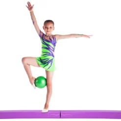 117CM Gymnastik Schwebebalken Training Turnen Balken Strapazierfähig Fitness PU-Lila