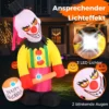 180CM Halloween Deko Outdoor LED Aufblasbarer Clown Halloween-Geist mit schüttelnendem Kopf