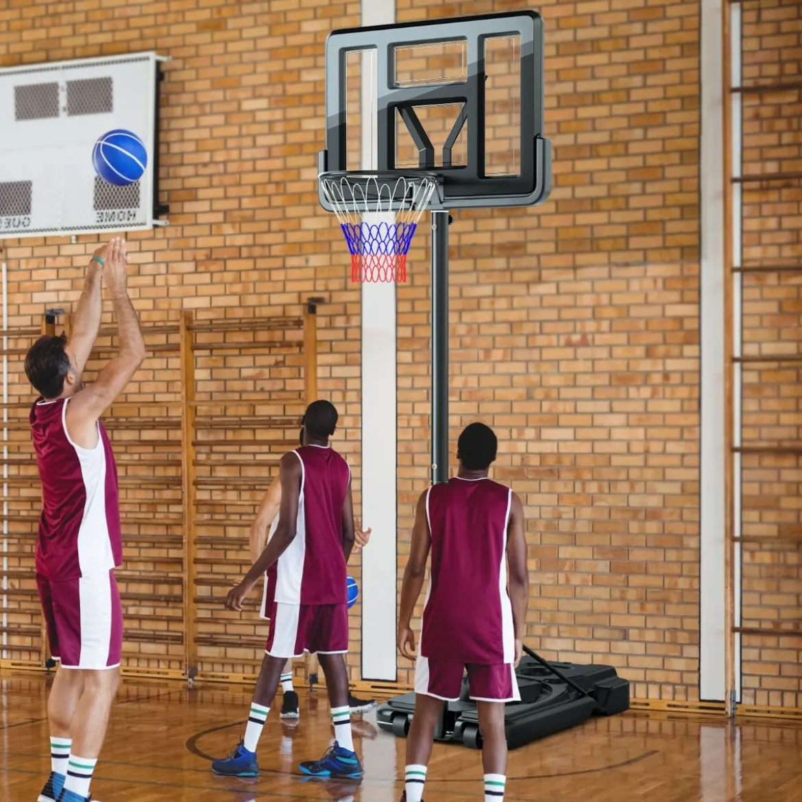 170-305cm Höhenverstellbarer Basketballständer Outdoor Basketballkorb mit Ständer