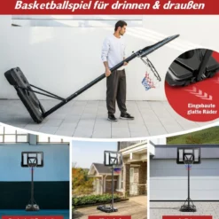 170-305cm Höhenverstellbarer Basketballständer Outdoor Basketballkorb mit Ständer