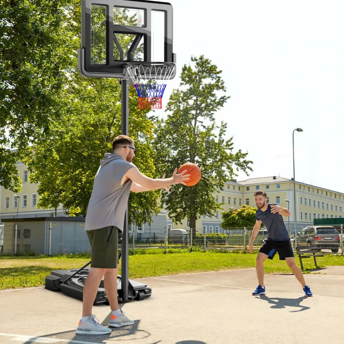 170-305cm Höhenverstellbarer Basketballständer Outdoor Basketballkorb mit Ständer