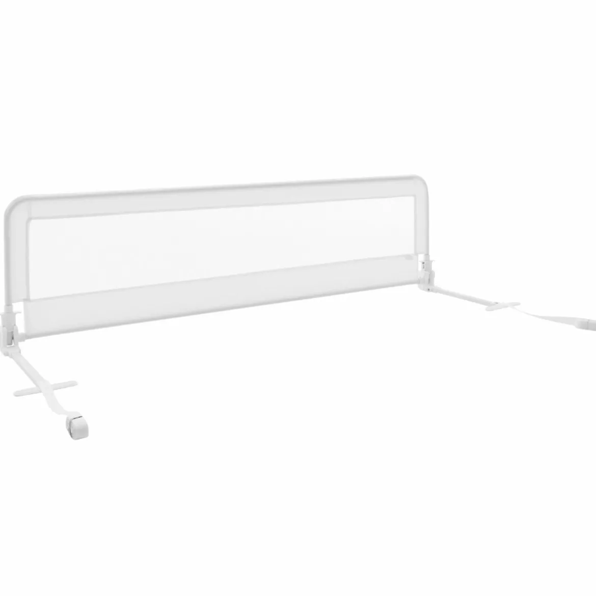 120cm Höhenverstellbares Bettschutzgitter mit Befestigungsgurt geeignet für Doppelmatratzen Weiß
