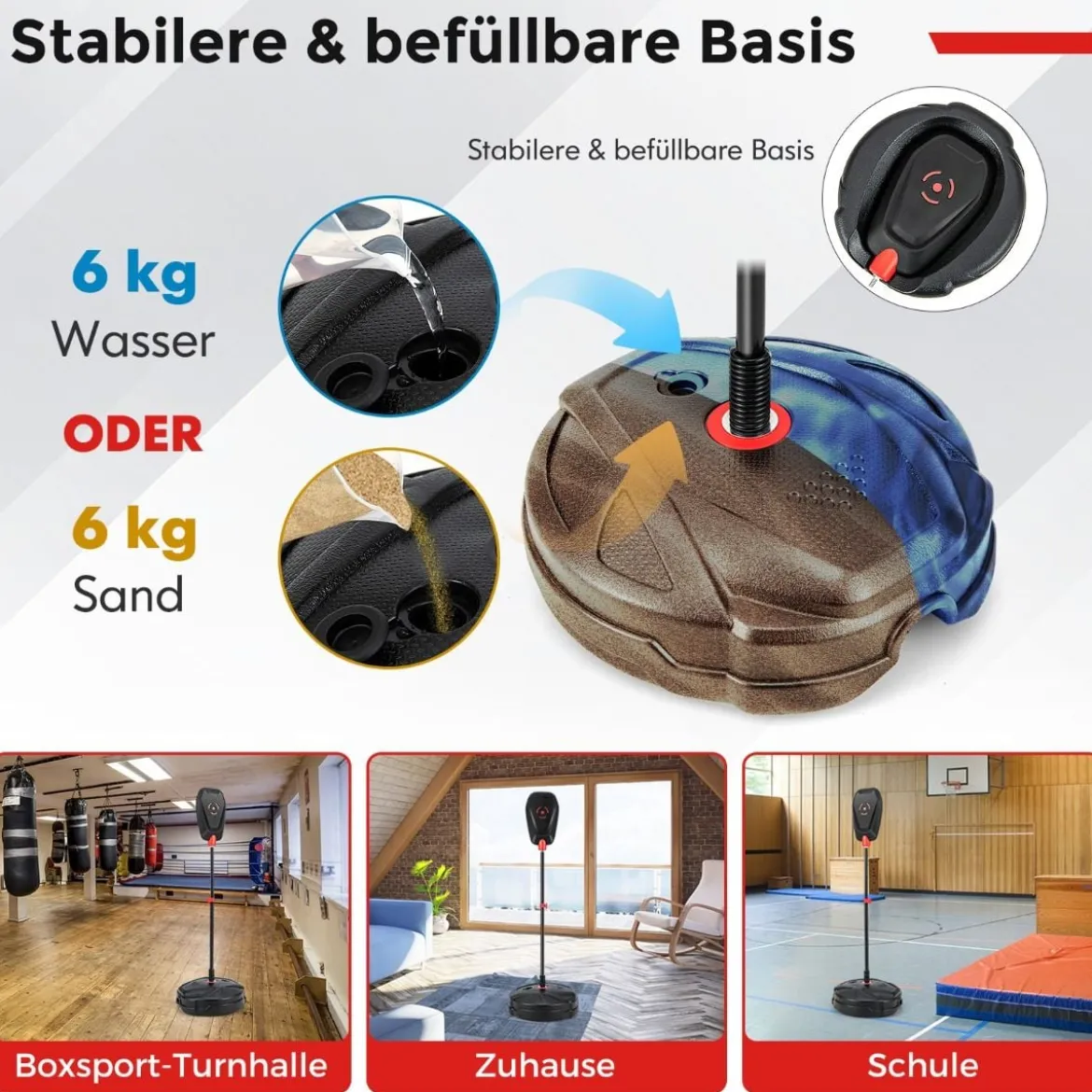 95-126 cm Höhenverstellbares Boxset Stehend Punchingball Standboxsack für Kinder ab 5 J.