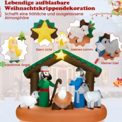 180 cm hohe Aufblasbare Weihnachtsdekoration Nachstellung der Geburt Jesu mit LED-Lichter