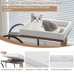 118 cm hohe Katzenbaum-Turm mit Metallrahmen Klettermöbel für Katzen