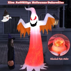180cm hoher aufblasbarer Geist für Halloween aufblasbare Halloween-Dekoration mit leuchtend LED-Lichtern