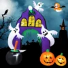 280 cm Hoher Aufblasbarer Halloween-Torbogen Aufblasbares Gruseltor mit Spinne