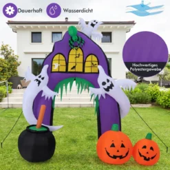280 cm Hoher Aufblasbarer Halloween-Torbogen Aufblasbares Gruseltor mit Spinne