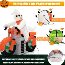 155 cm Hoher Aufblasbarer Halloween-Geist Wasserdichte Gebläse & Sandsäcken