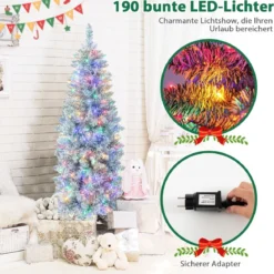 150 cm hoher Beleuchteter Künstlicher Weihnachtsbaum mit LED-Lichtern Grün