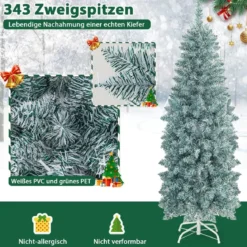 150 cm hoher Beleuchteter Künstlicher Weihnachtsbaum mit LED-Lichtern Grün