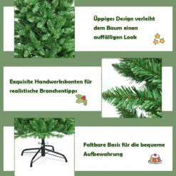 150 cm hoher beleuchteter künstlicher Bleistift-Weihnachtsbaum mit warmweißen Leuchte Grün