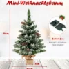 64 cm hoher beleuchteter Mini-Weihnachtsbaum Kleiner Künstlicher Schneebeflockter Christbaum Grün