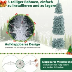 180 cm hoher Beleuchteter Weihnachtsbaum Aufklappbarer Festtagsbaum Grün