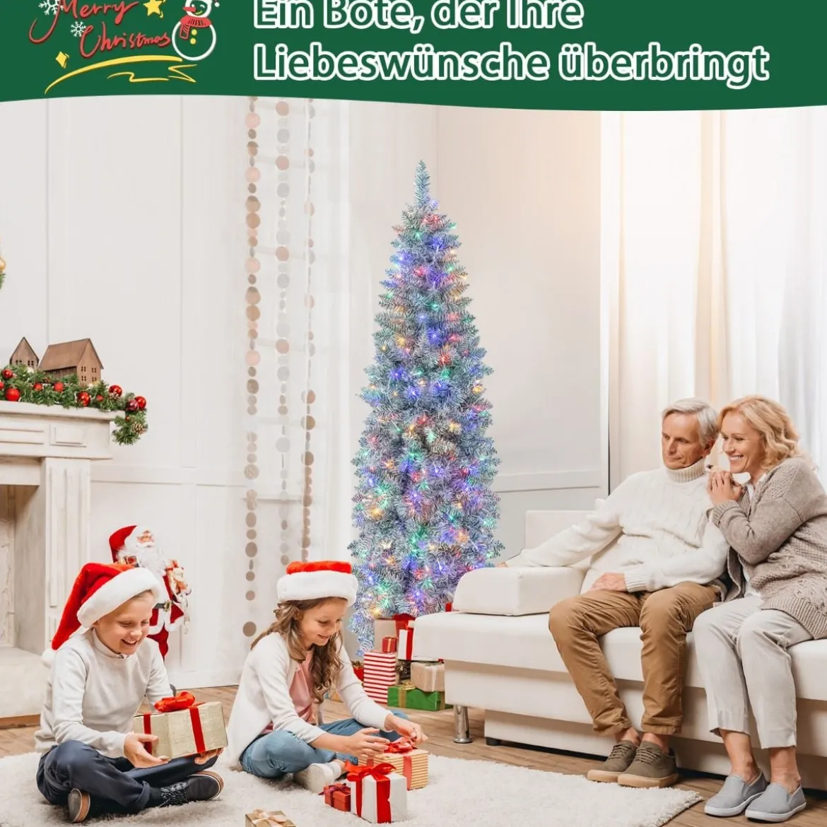 180 cm hoher Beleuchteter Weihnachtsbaum Aufklappbarer Festtagsbaum Grün