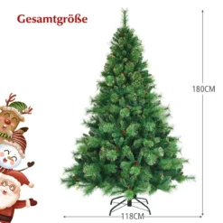 180 cm hoher beleuchteter Weihnachtsbaum Weihnachtsbaum mit 350 LED-Lichtern Grün