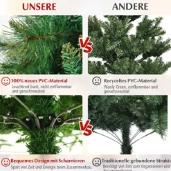 180 cm hoher beleuchteter Weihnachtsbaum Weihnachtsbaum mit 350 LED-Lichtern Grün