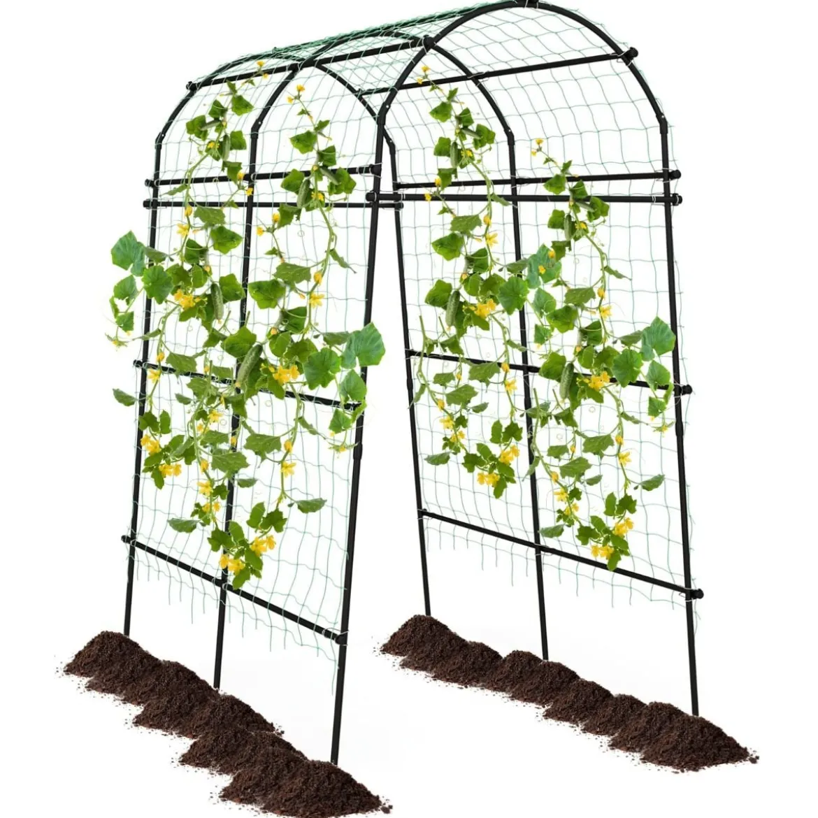 230 cm Hoher Gartenbogen für Kletterpflanzen mit PE-beschichteter Metallstruktur Rankhilfe