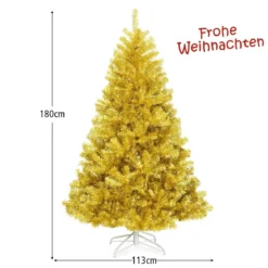 180 cm hoher goldener Weihnachtsbaum künstlicher Lametta-Weihnachtsbaum Champagnerfarben