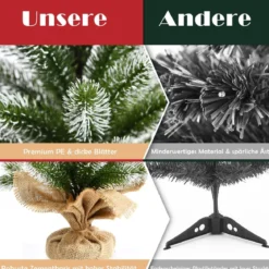 50 cm hoher künstlicher Mini-Weihnachtsbaum Kleiner Weihnachtsbaum für Tisch Grün + Weiß