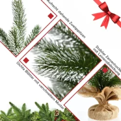 50 cm hoher künstlicher Mini-Weihnachtsbaum Kleiner Weihnachtsbaum für Tisch Grün + Weiß