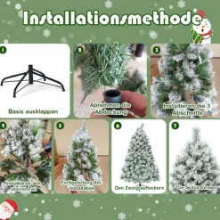 180 cm hoher künstlicher Tannenbaum mit Schnee verschneite Tannennadeln Künstlicher Weihnachtsbaum