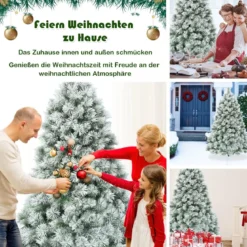 180 cm hoher künstlicher Tannenbaum mit Schnee verschneite Tannennadeln Künstlicher Weihnachtsbaum