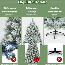 180 cm hoher künstlicher Tannenbaum mit Schnee verschneite Tannennadeln Künstlicher Weihnachtsbaum