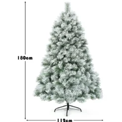 180 cm hoher künstlicher Tannenbaum mit Schnee verschneite Tannennadeln Künstlicher Weihnachtsbaum