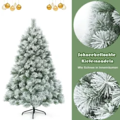 180 cm hoher künstlicher Tannenbaum mit Schnee verschneite Tannennadeln Künstlicher Weihnachtsbaum