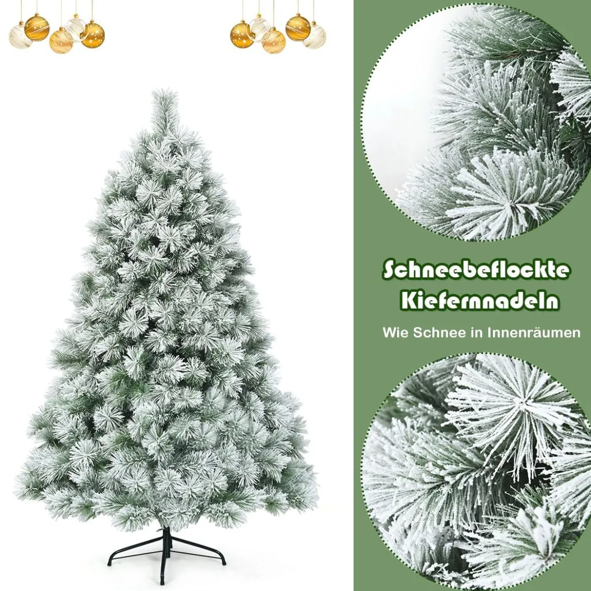 180 cm hoher künstlicher Tannenbaum mit Schnee verschneite Tannennadeln Künstlicher Weihnachtsbaum