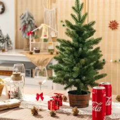 60 cm hoher künstlicher Tischbaum unbeleuchteter künstlicher Weihnachtsbaum Grün