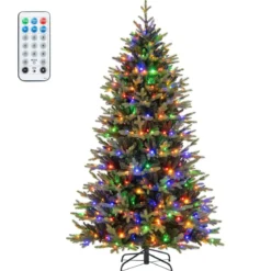 210 cm hoher künstlicher Weihnachtsbaum Christbaum mit 1646 Zweigspitzen 470 LED-Lichtern Grün