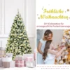 180 cm hoher künstlicher Weihnachtsbaum mit warmen LED-Leuchten Weihnachtsbaum Grün + Weiß