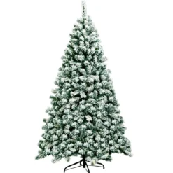 180 cm hoher künstlicher Weihnachtsbaum mit warmen LED-Leuchten Weihnachtsbaum Grün + Weiß