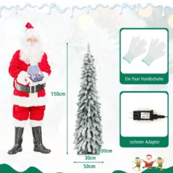 150 cm Hoher künstlicher Weihnachtsbaum mit 334 PVC-Astspitzen 150 LED-Lichtern